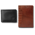 Black Leather Wallet & Brown Textured Card Holder Combo