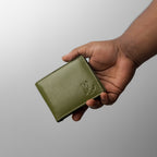 Genuine Leather Men’s Wallet in Green with Multiple Slots