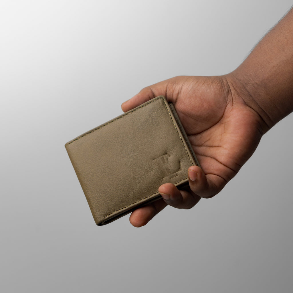 Genuine Leather Men’s Wallet with Coin Pocket and ID Window