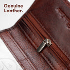 Brown Genuine Leather Wallet with Card Slots and Coin Pocket