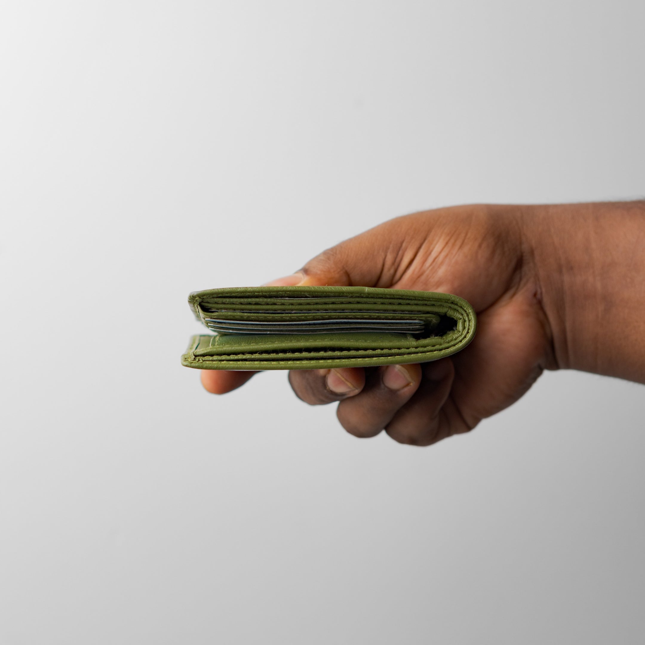 Genuine Leather Men’s Wallet in Green with Multiple Slots