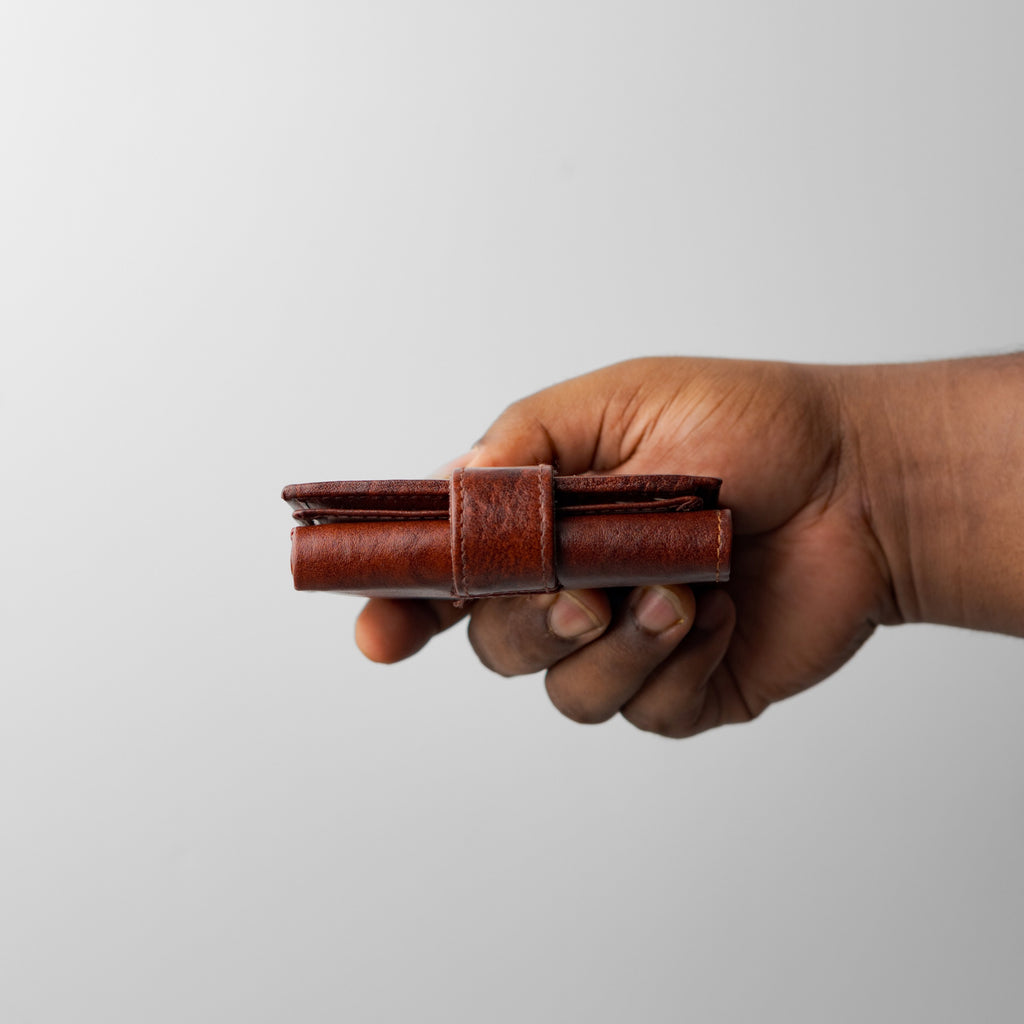 Brown Genuine Leather Wallet with Card Slots and Coin Pocket
