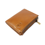Green Leather Wallet & Double Zip Tan Leather Wallet Combo