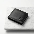 Genuine Leather Men’s Wallet with Coin Pocket (Black)