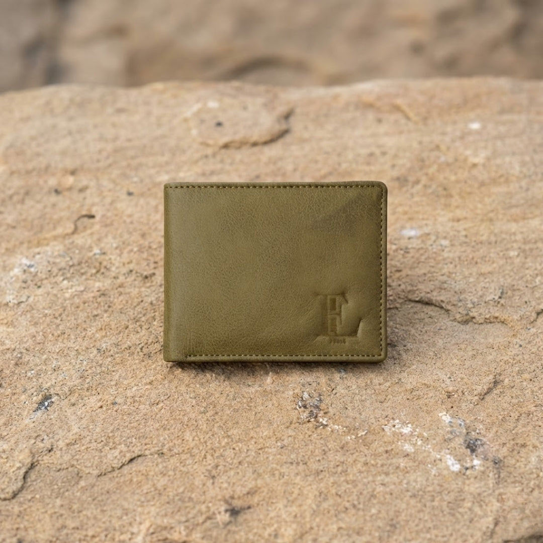 Genuine Leather Men’s Wallet with Coin Pocket and ID Window