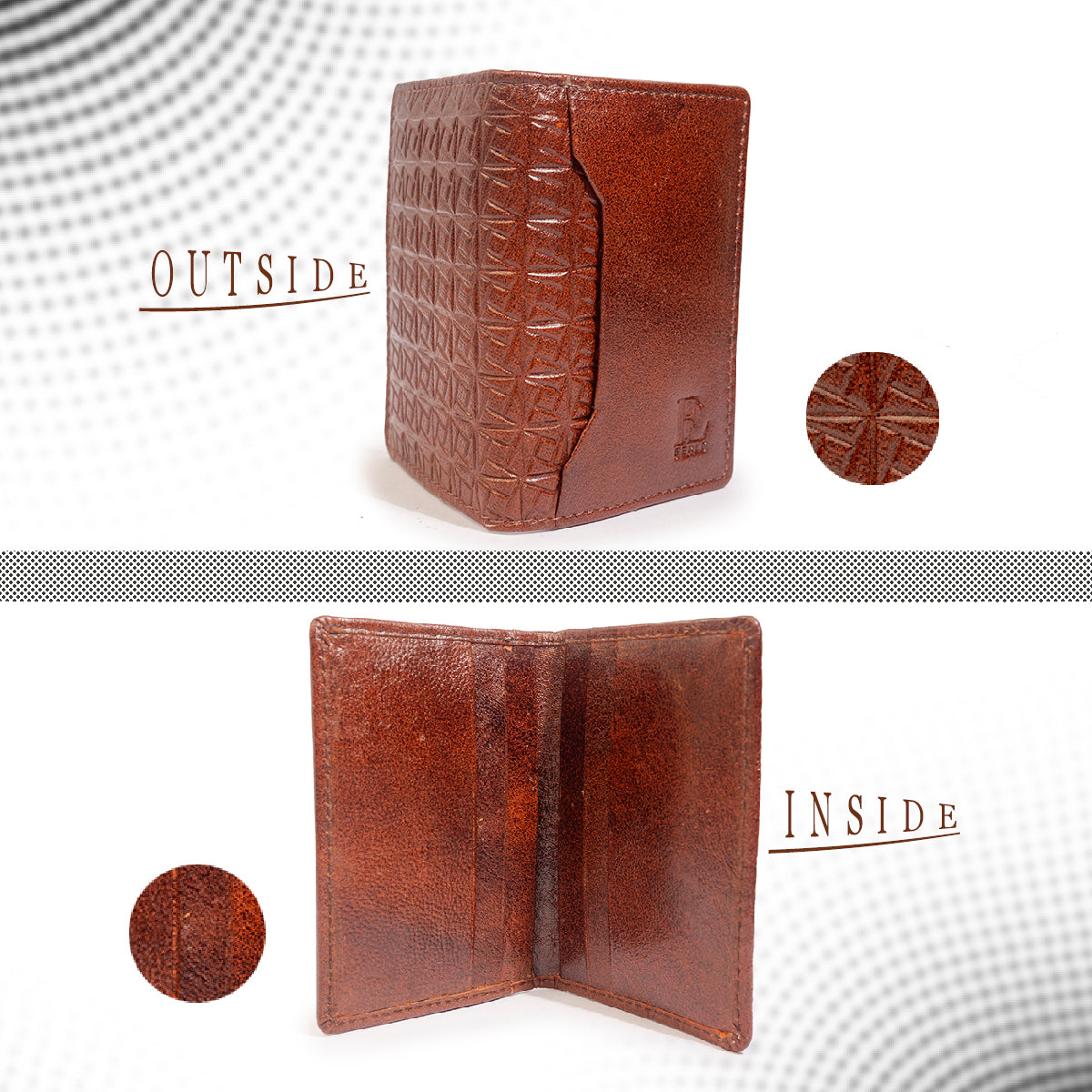 Genuine Leather Card Holder with 7 Card Slots